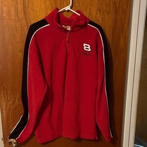 Red and Black Zip-Up Men's Sweater